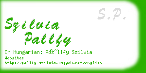 szilvia pallfy business card